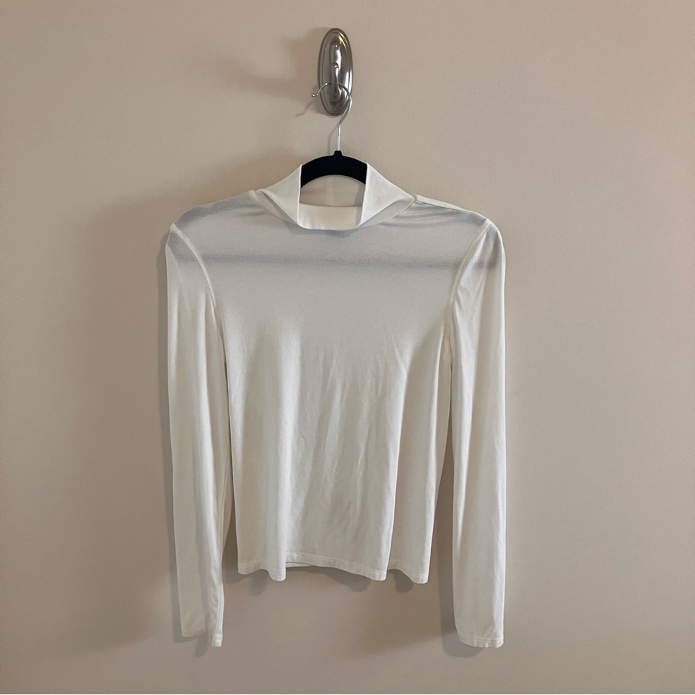 French Connection Long Sleeve Shirt in White Medium